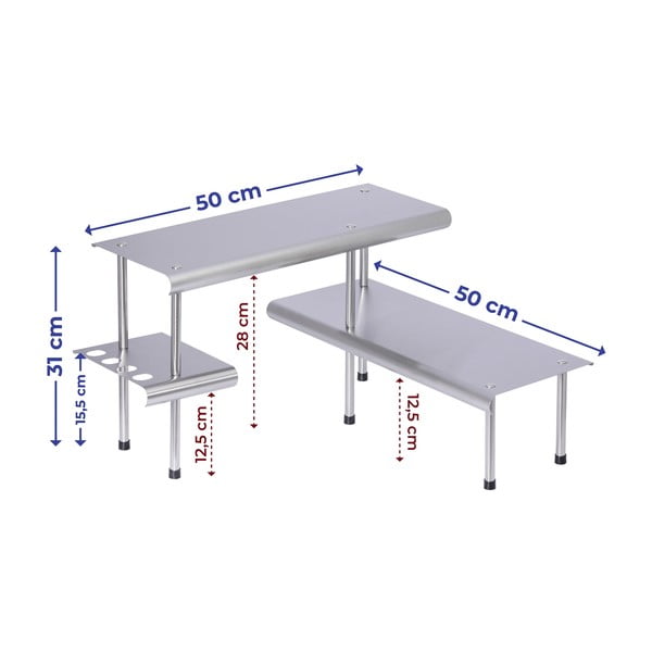 Dodatna polica od nehrđajućeg čelika Massivo - Maximex-image-3
