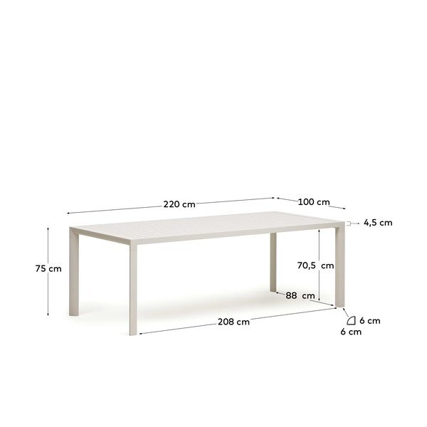 Vrtni blagovaonski stol 100x220 cm Culip - Kave Home-image-4