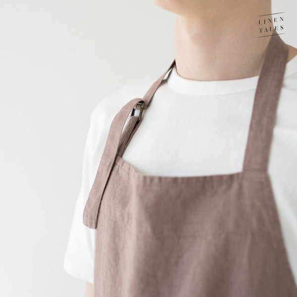 Ljubičasta lanena pregača Linen Tales Chef, duljina 100 cm-image-1