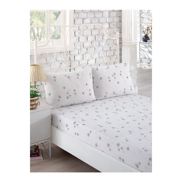 Set bijelih elastičnih plahti i 2 jastučnice za krevete za jednu osobu Softy, 160 x 200 cm