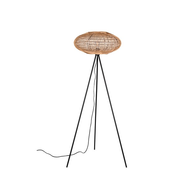Crno-u prirodnoj boji stojeća svjetiljka (visina 150 cm) Hedda – Trio