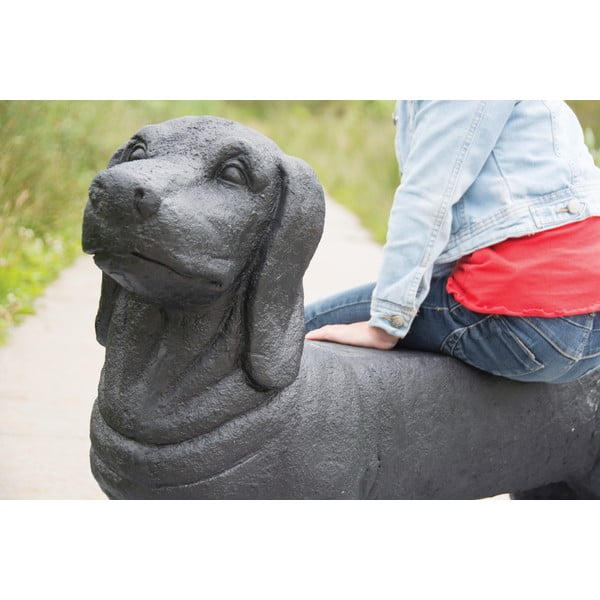 Crna vrtna klupa Dachshund – Esschert Design-image-4
