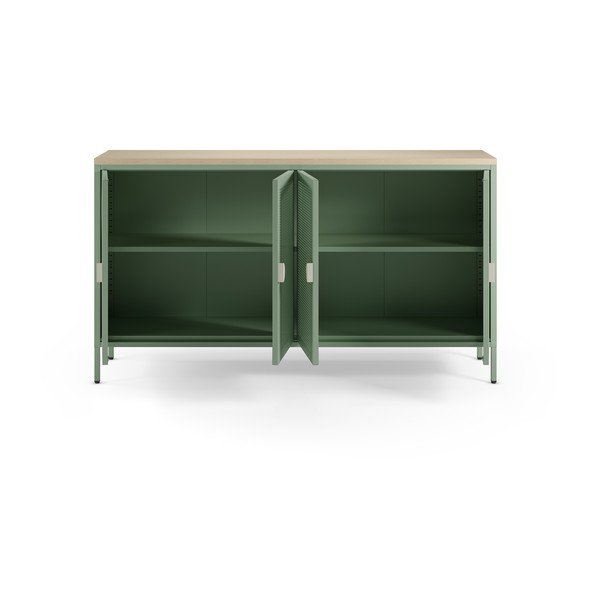 Mentol zeleni/u prirodnoj boji metalni ormarić 160x90x40 cm Sayla – Marckeric-image-1