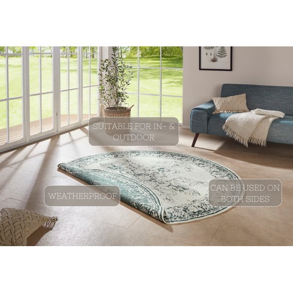 Zeleno-krem vanjski tepih NORTHRUGS Borbon, ø 140 cm-image-4