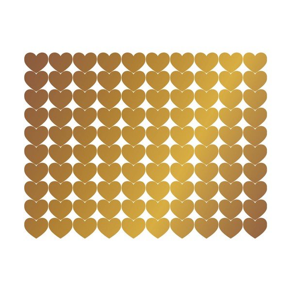 Set od 100 zidnih samoljepljivih naljepnica Ambiance Golden Heart-image-2