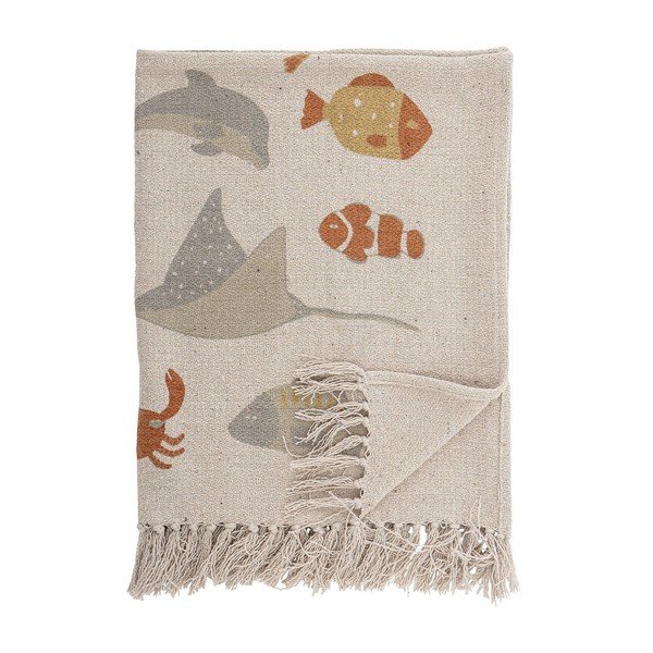 Bež pamučna dječja deka 100x80 cm Abaas - Bloomingville Mini-image-3