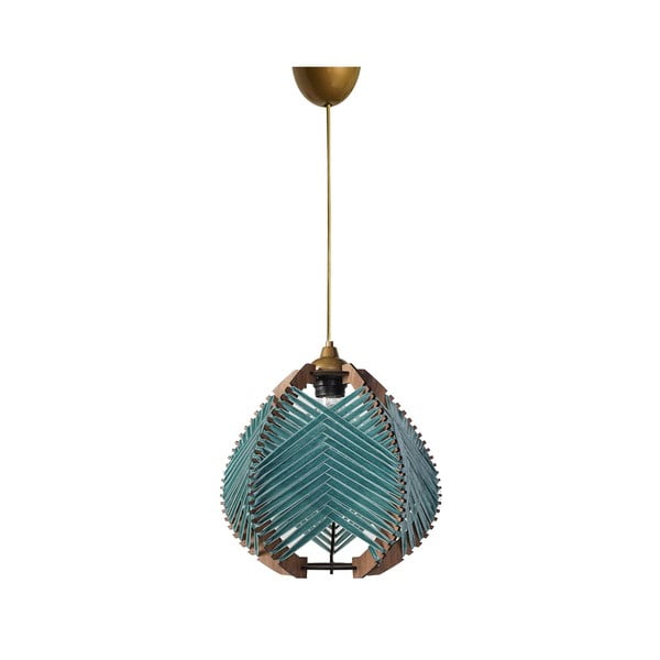 Plava/u prirodnoj boji viseća svjetiljka s tekstilnim sjenilom ø 25 cm Yola – Opviq lights