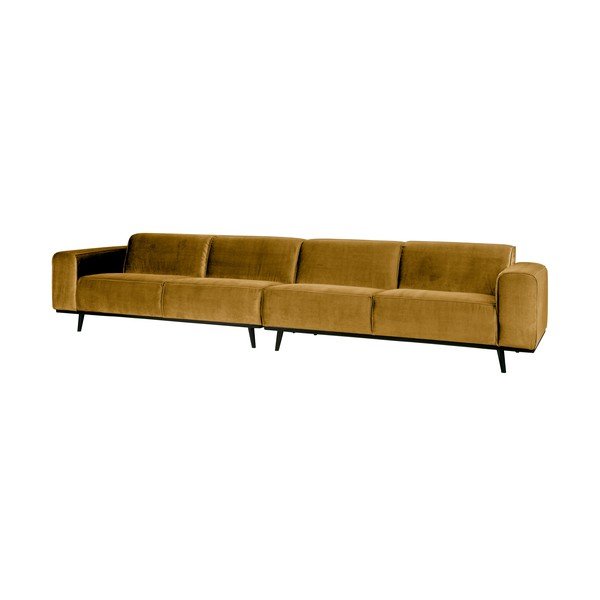 Medeno žuti baršunasti kauč BePureHome Statement, 372 cm-image-1