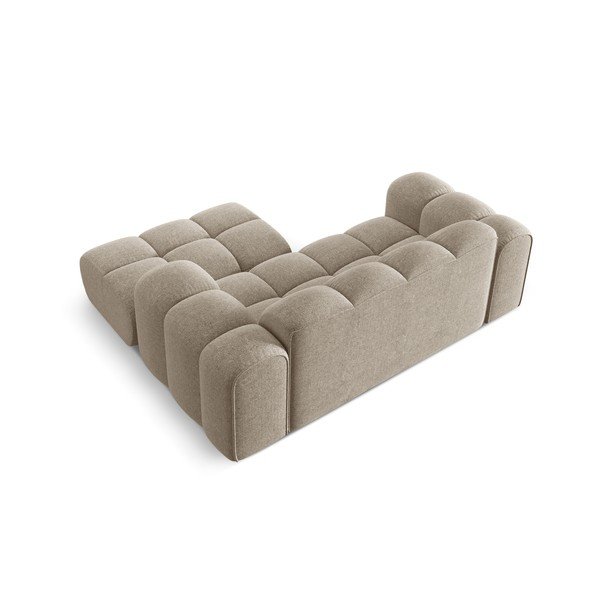 Svjetlo smeđa kutna garnitura od šenila (s desnim kutom/s ležaljkom) Treno – Cosmopolitan Design-image-3