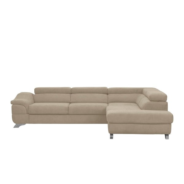 Smeđe-sivi kutni kauč na razvlačenje s baršunastim pokrivačem Windsor &amp; Co Sofas Gamma, desni kut