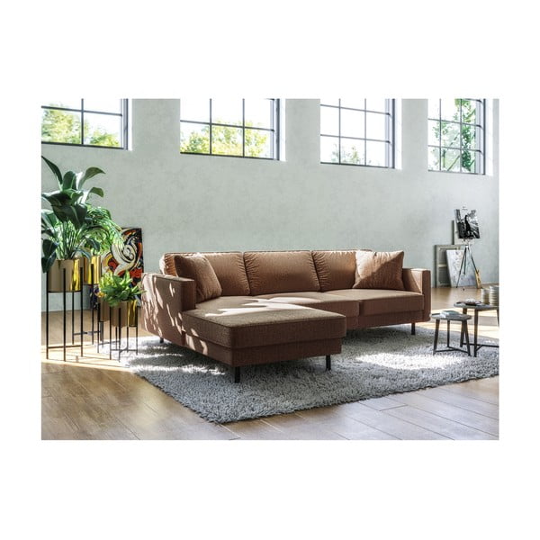 Glinena smeđa kutna garnitura MESONICA Kobo, desni kut-image-3