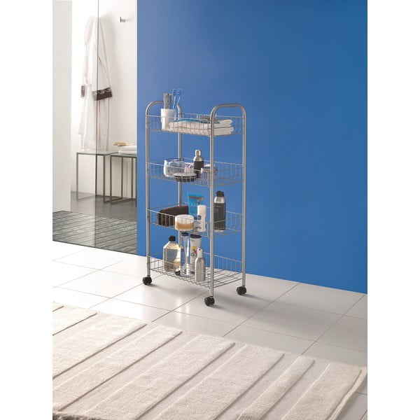 Metalna mobilna polica srebrne boje 41x84 cm Ascona – Metaltex-image-2