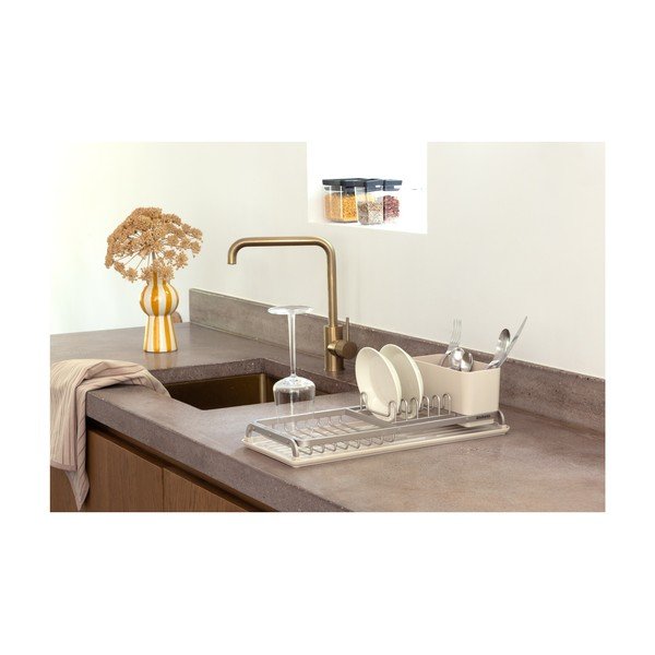 Bež metalni ocjeđivač za posuđe 46x20 cm – Brabantia-image-1