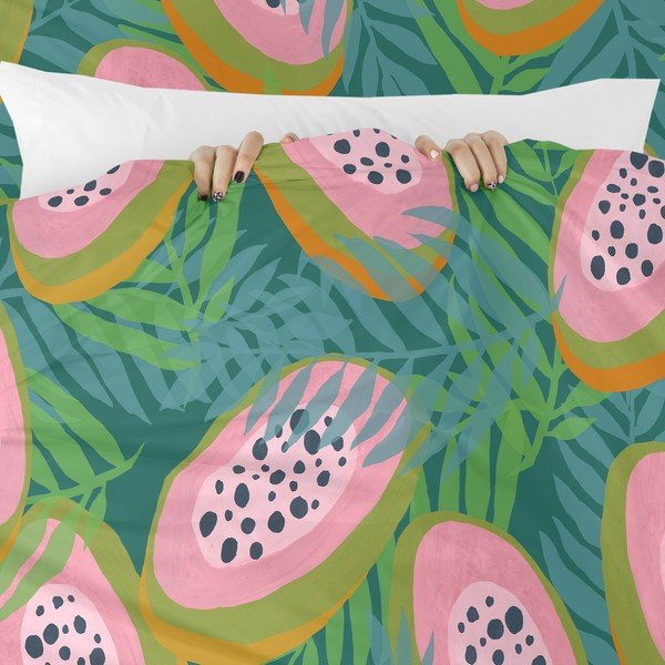 Zelena/ružičasta navlaka za poplun za krevet za jednu osobu 140x200 cm Papaya – Aware-image-4