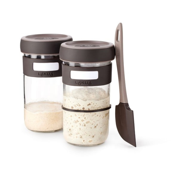 Set za pripremu tijesta s kvascem s lopaticom 2 kom 700 ml – Lékué
