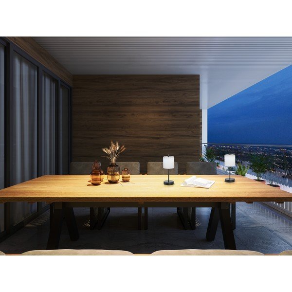 Crno-bijela LED stolna lampa s mogućnosti zatamnjivanja (visina 34,5 cm) Riva – Fischer & Honsel-image-1