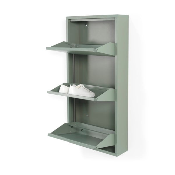 Prljavo zeleni metalni preklopni ormarić za cipele 50x103x15 cm Billy – Spinder Design-image-2