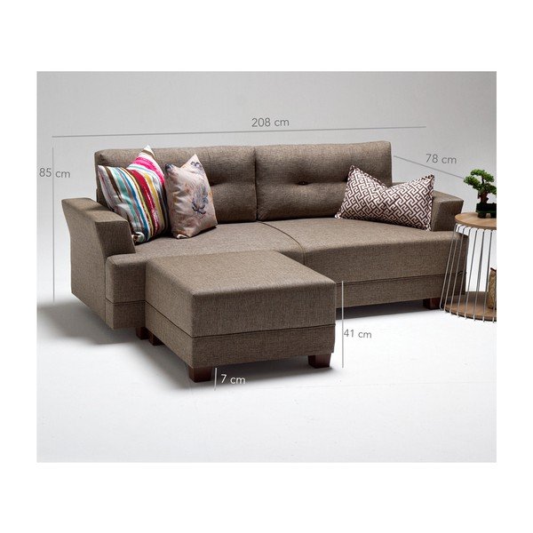 Smeđa sofa lijevi kut Balcab Home Ingrid-image-1