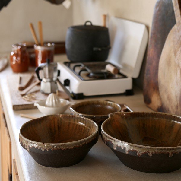 Tamno smeđa zdjela od kamenine Poterie – Casafina-image-3