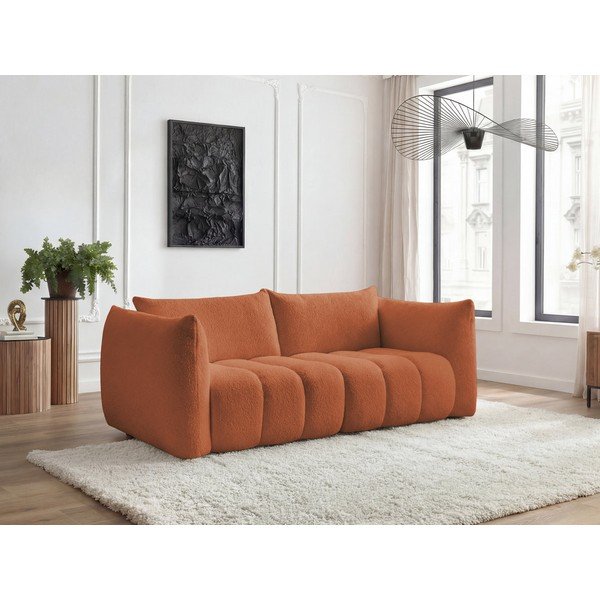 Narančasta sofa od bouclé tkanine 234 cm Azra – Bobochic Paris-image-1