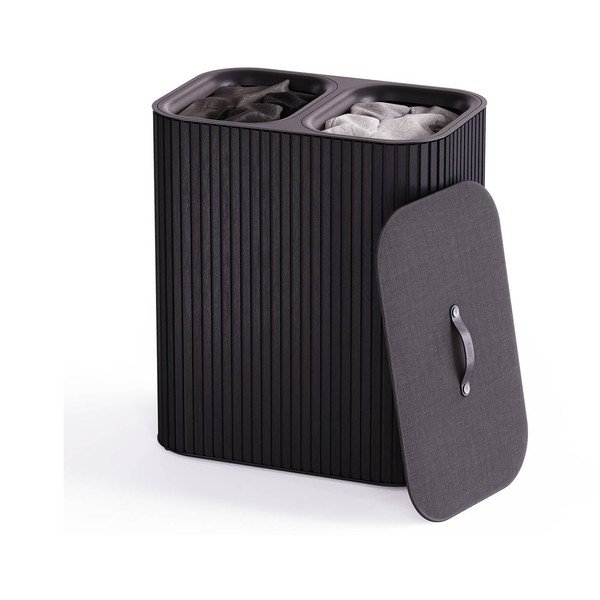Crna bambusova košara za rublje 2x45 l Tota Luxe – Joseph Joseph