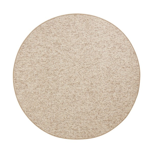 Svjetlo smeđi okrugli tepih ø 133 cm Wolly – BT Carpet