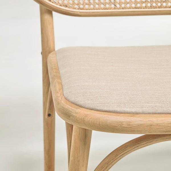 Bež/u prirodnoj boji pletena fotelja od trstike Doriane – Kave Home-image-4