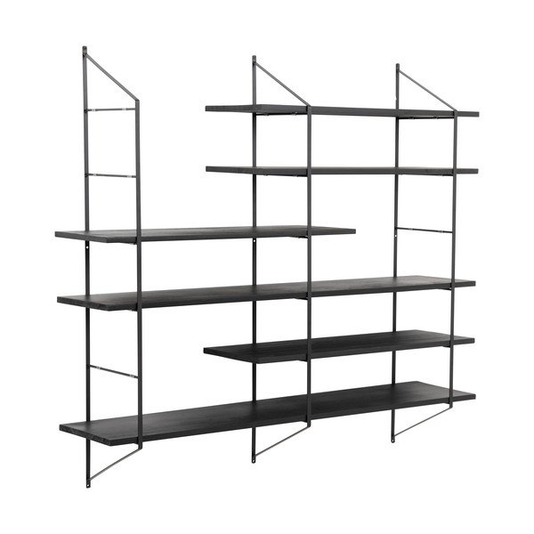 Crna polica s više razina od masivne paulovnije 120 cm Belfast – Actona-image-2