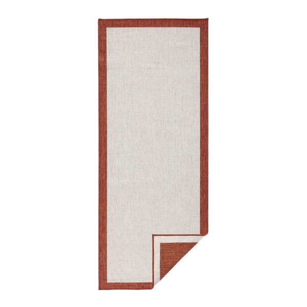 Krem-crveni vanjski tepih NORTHRUGS Panama, 80 x 250 cm