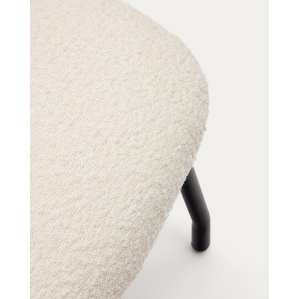 Krem tabure od bouclé tkanine Belina – Kave Home-image-3