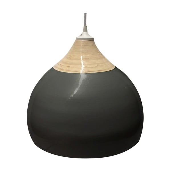 Crna stropna svjetiljka od Karlsson Glazed bambusa, ⌀ 38 cm