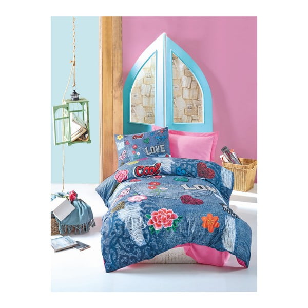 Set dječjih pamučnih posteljina za krevet za jednu osobu sa Ellis posteljinom, 160 x 220 cm
