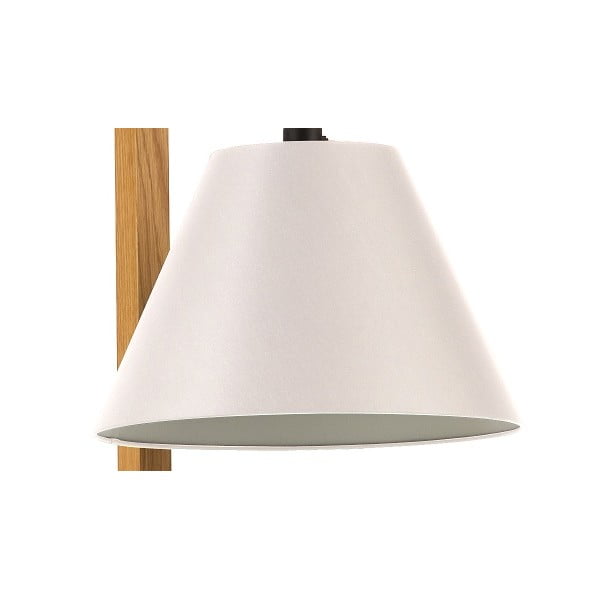 Bijela podna svjetiljka s drvenim okvirom Woodman Floor-image-3