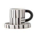 Crno-bijela šalica od kamenine 300 ml Frankie – Bloomingville