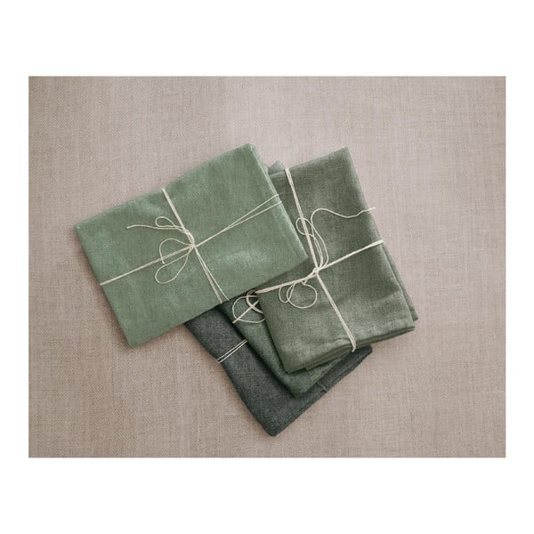 Set od 4 platnene salvete s lanom Really Nice Things Green Gradient, 43 x 43 cm-image-1
