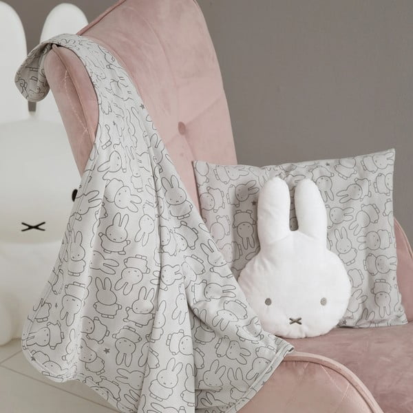 Siva pamučna deka za bebe 80x80 cm Miffy – Roba-image-3