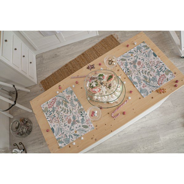 Božićni platneni stolnjak u setu od 2 kom 45x35 cm Pastel Christmas - Butter Kings-image-1