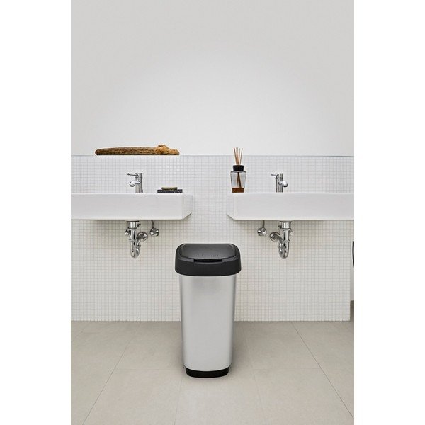 Plastična kanta za smeće u srebrnoj boji 50 l Twist – Rotho-image-1