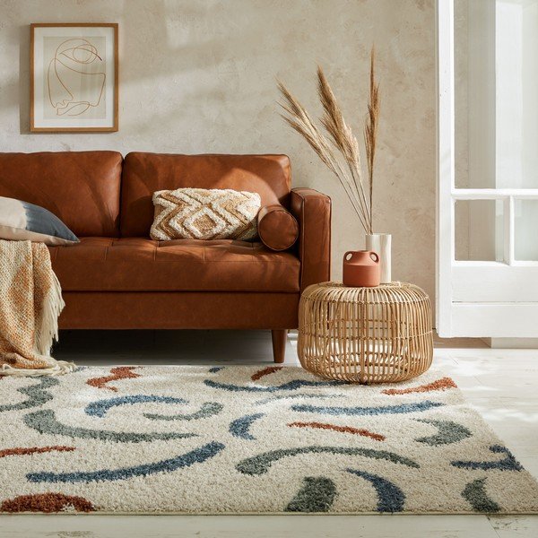 Krem tepih 80x150 cm Squiggle – Flair Rugs-image-1