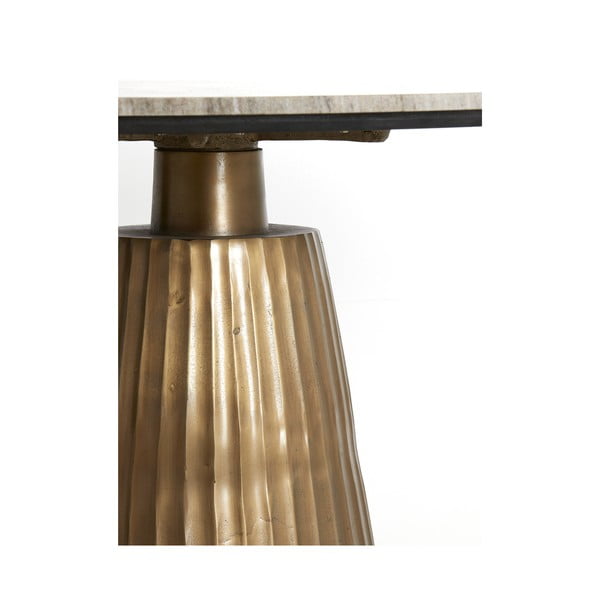 Okrugli blagovaonski stol s pločom stola u mramornom dekoru u brončanoj boji/u prirodnoj boji ø 100 cm Rianne – Light & Living-image-4