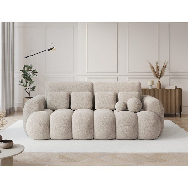 Bež sklopiva sofa od bouclé tkanine 256 cm Cotonn – ELTAP-image-1