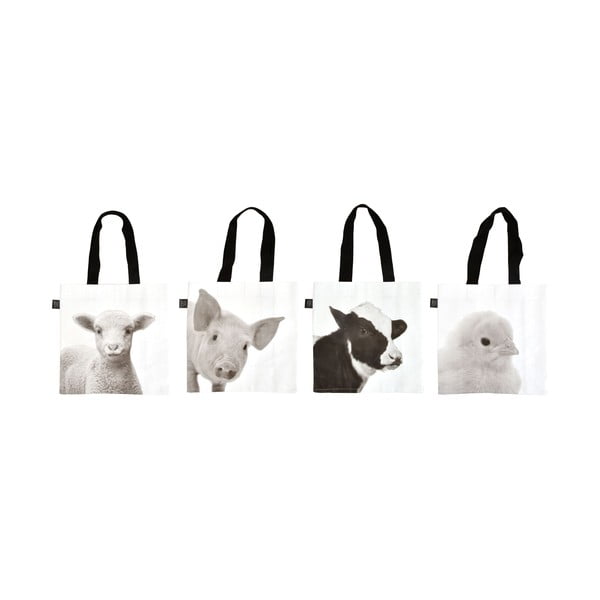 Set od 4 vrećice za kupovinu s Esschert Design printom domaćih životinja