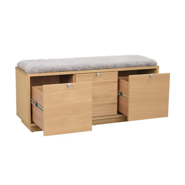 Sivi/u prirodnoj boji ormarić za cipele u dekoru hrasta s klupom Confetti – Rowico-image-3