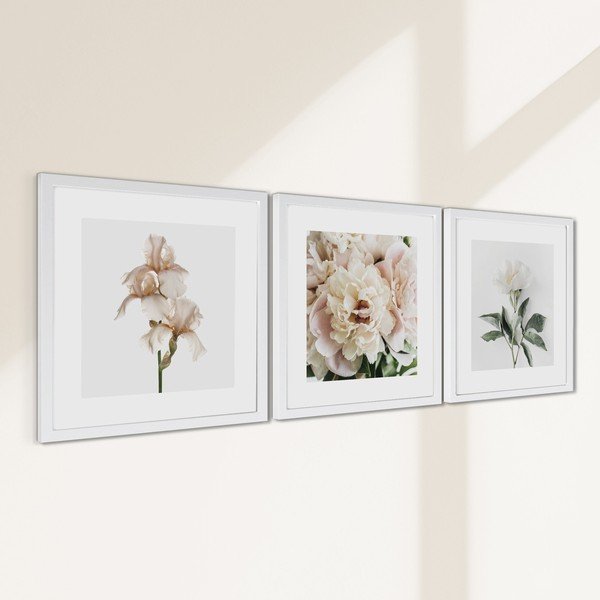 Tiskane slike u setu 3 kom s okvirom 30x30 cm Posy – Styler-image-3