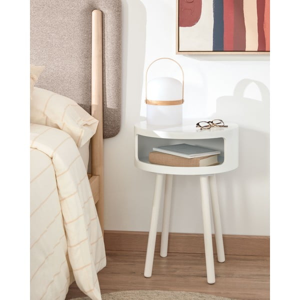 Bijeli stolić s prostorom za pohranu Kave Home Bruk-image-1