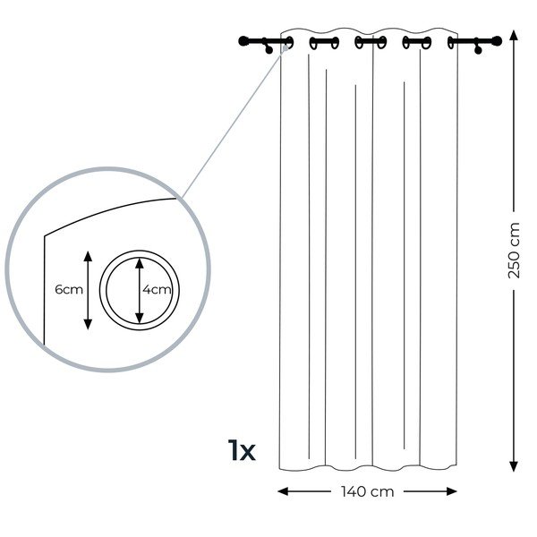 Svijetložuta zavjesa AmeliaHome Voile Eyelets, 140 x 250 cm-image-3