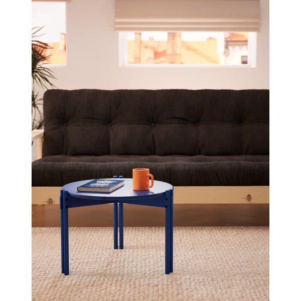 Plavi okrugao stolić za kavu od masivnog bora ø 60 cm Sticks – Karup Design-image-3