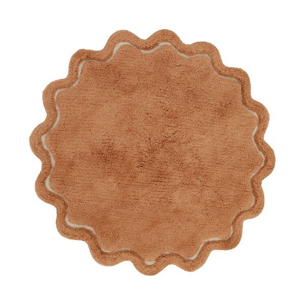 Ciglasti periv/ručno rađen pamučan okrugao tepih ø 110 cm Sweet April Toffee – Nattiot