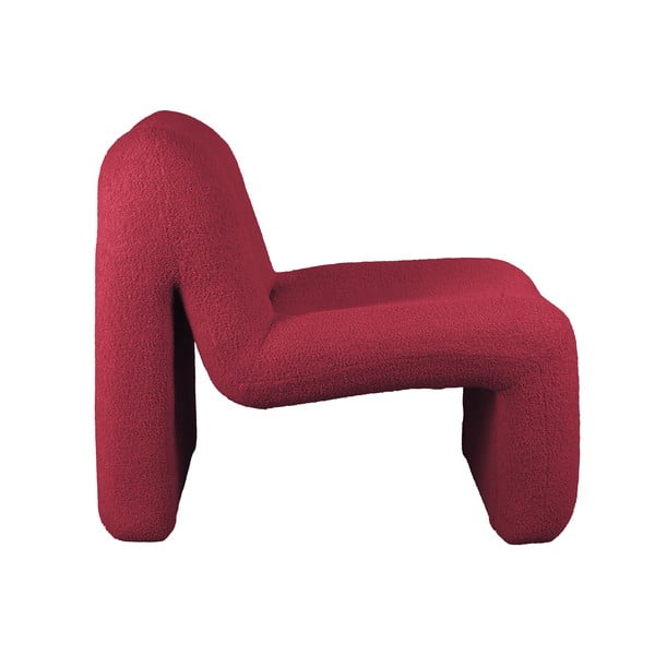 Crvena/bordo fotelja od bouclé tkanine Fuerza – Leitmotiv-image-1