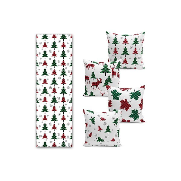 Komplet jastučnica i nadstolnjaka 5 kom Tartan – Mila Home